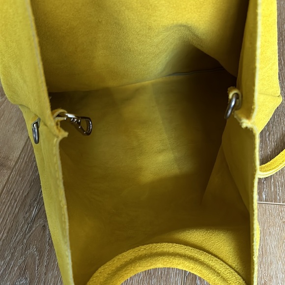 Ochre yellow suede purse / handbag new - Picture 9 of 9